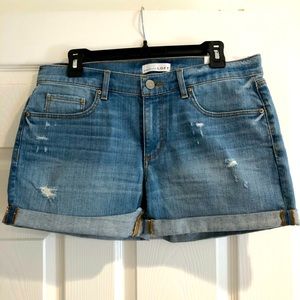 Loft Light Distressed Denim Shorts Size 28